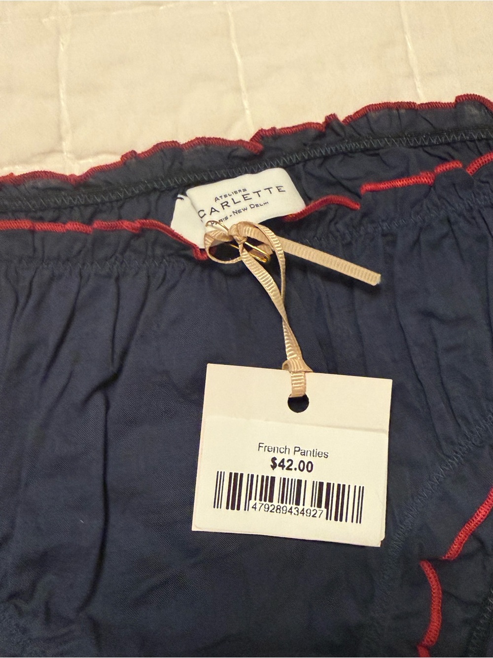 SCARLETTE ATELIERS French Cotton Bonnie Indigo Panty Parisian Panties Underwear - Picture 3 of 9